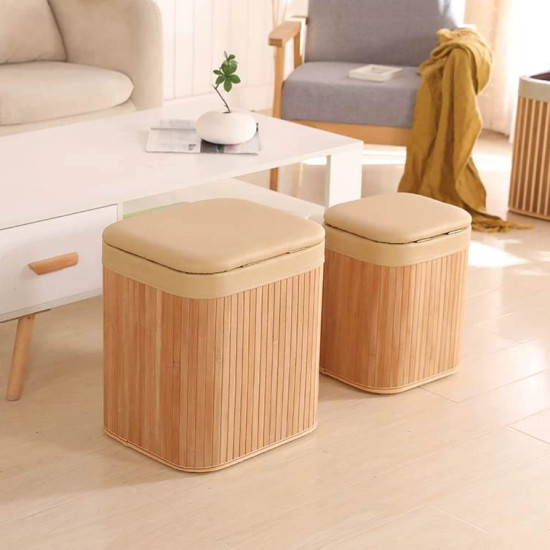 Wooden Storage Stool Small